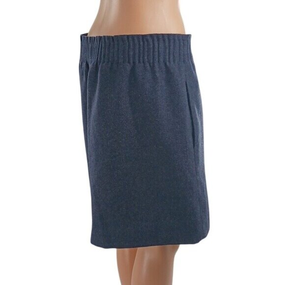 J. Crew Skirt Gray Lined Elastic Waist Pull On Wool Blend Womens Size 2 - Picture 3 of 7